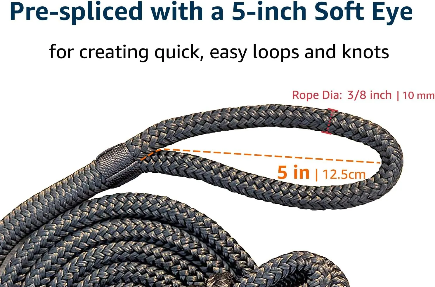 Fender Lines 4 Pack 3/8 Inch x 10 ft Premium Boat Fender Lines with 5" Eyelet, Double Braid Nylon Boat Bumper Rope/Boat Fender Rope, Dock Lines Boat Ropes for Docking Boat Lines Dock Ties