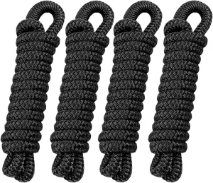 Fender Lines 4 Pack 3/8 Inch x 10 ft Premium Boat Fender Lines with 5" Eyelet, Double Braid Nylon Boat Bumper Rope/Boat Fender Rope, Dock Lines Boat Ropes for Docking Boat Lines Dock Ties