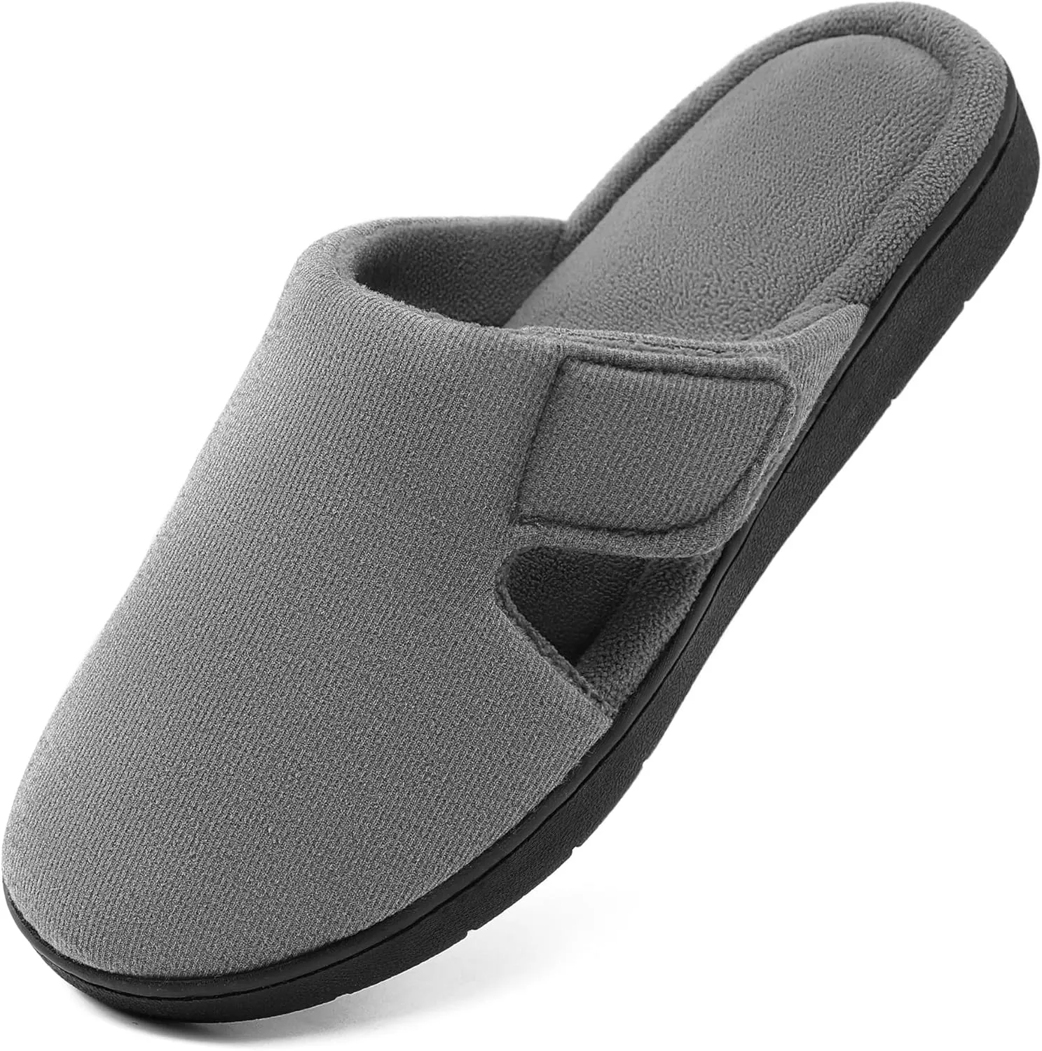 festooning Women's Slippers Soft Fuzzy Lined Memory Foam Adjustable Slip On Slides with Arch Support Comfy Warm Non-Slip Indoor House Slipper Shoes for Ladies