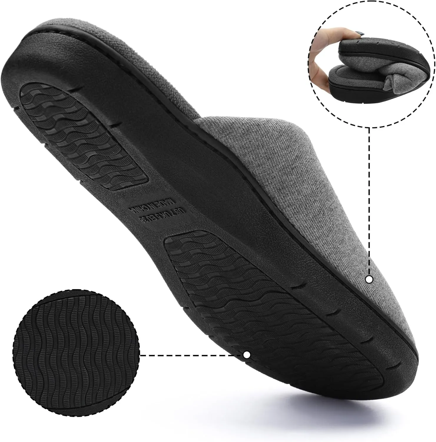 festooning Women's Slippers Soft Fuzzy Lined Memory Foam Adjustable Slip On Slides with Arch Support Comfy Warm Non-Slip Indoor House Slipper Shoes for Ladies