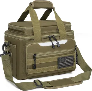 Fishing Tackle Bag for Fishing, Water Resistant Fishing Gear Storage Bag, Soft Tackle Box Storage Case for Saltwater or Freshwater (Green)