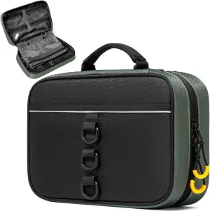 Fishing Tackle Organizer Bag - Soft Bait Binder with 4 Single Pocket Sleeves and 2 Double Pocket Sleeves for Lines, Hooks, Sinkers (Green)