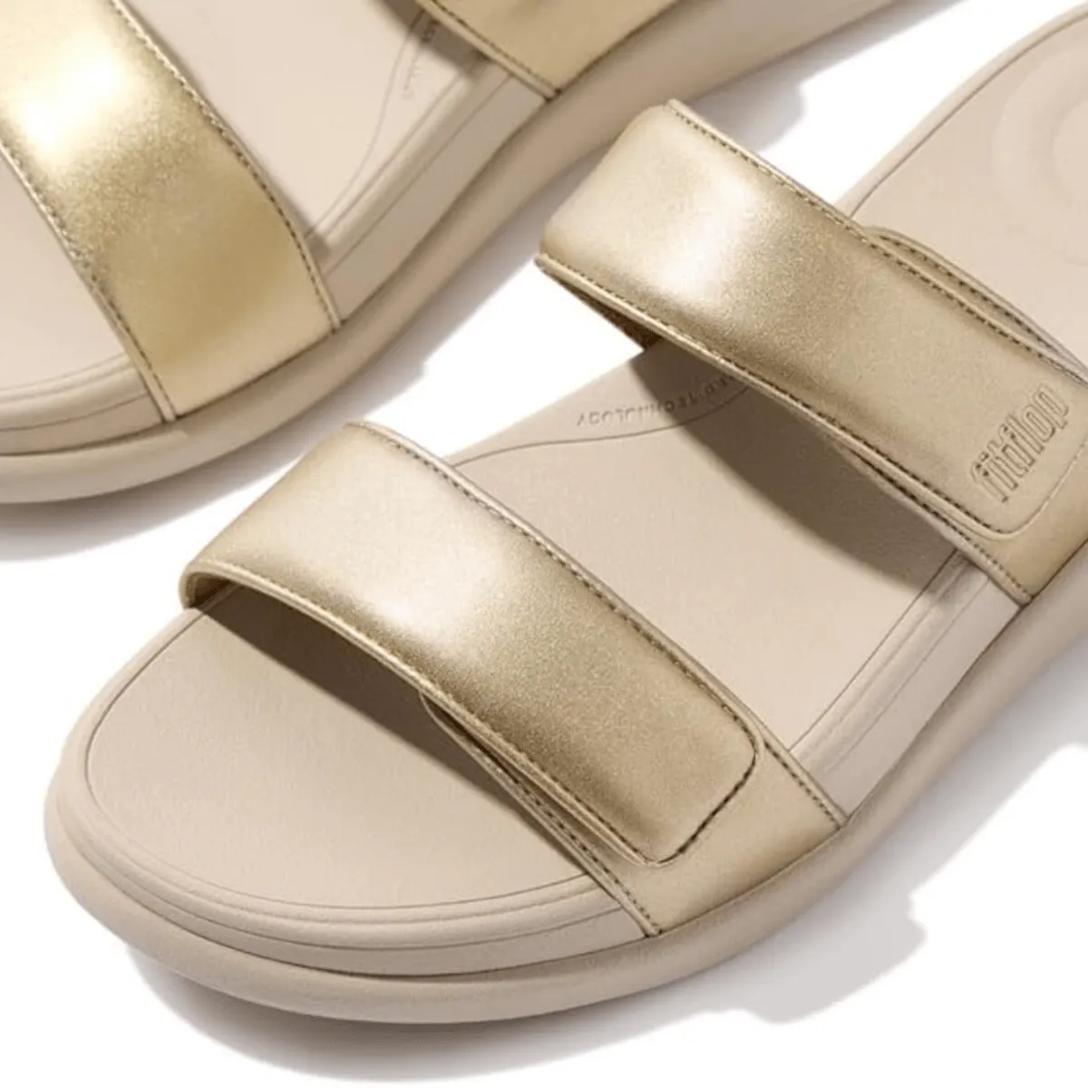 FitFlop Women's F-Mode GO Adjustable Two-Bar Platino