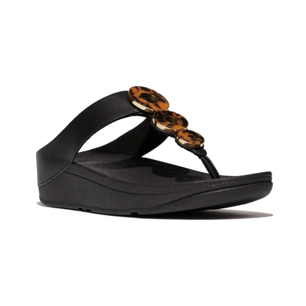 FitFlop Women's Fino Resin Metallic Tortoise/Black