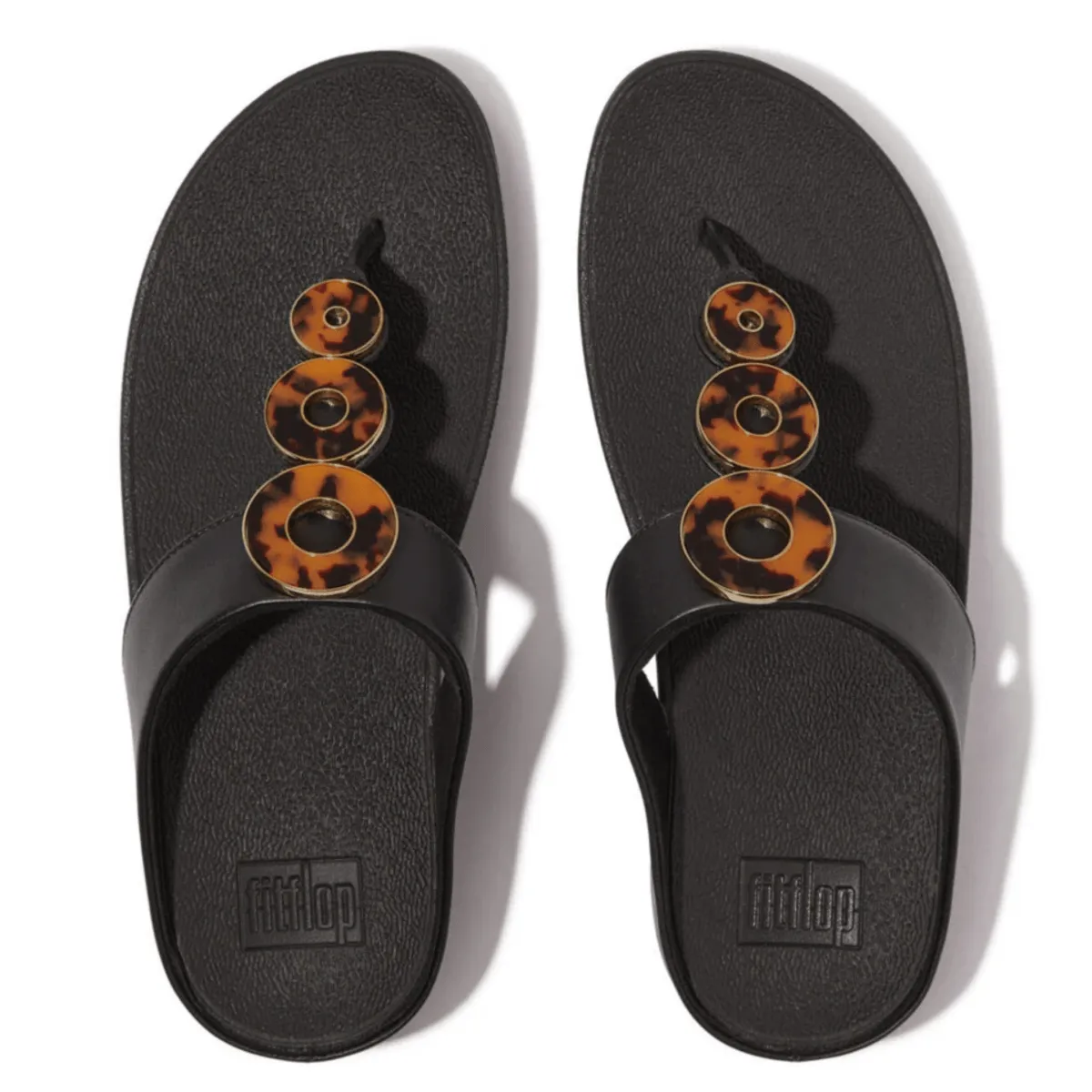 FitFlop Women's Fino Resin Metallic Tortoise/Black