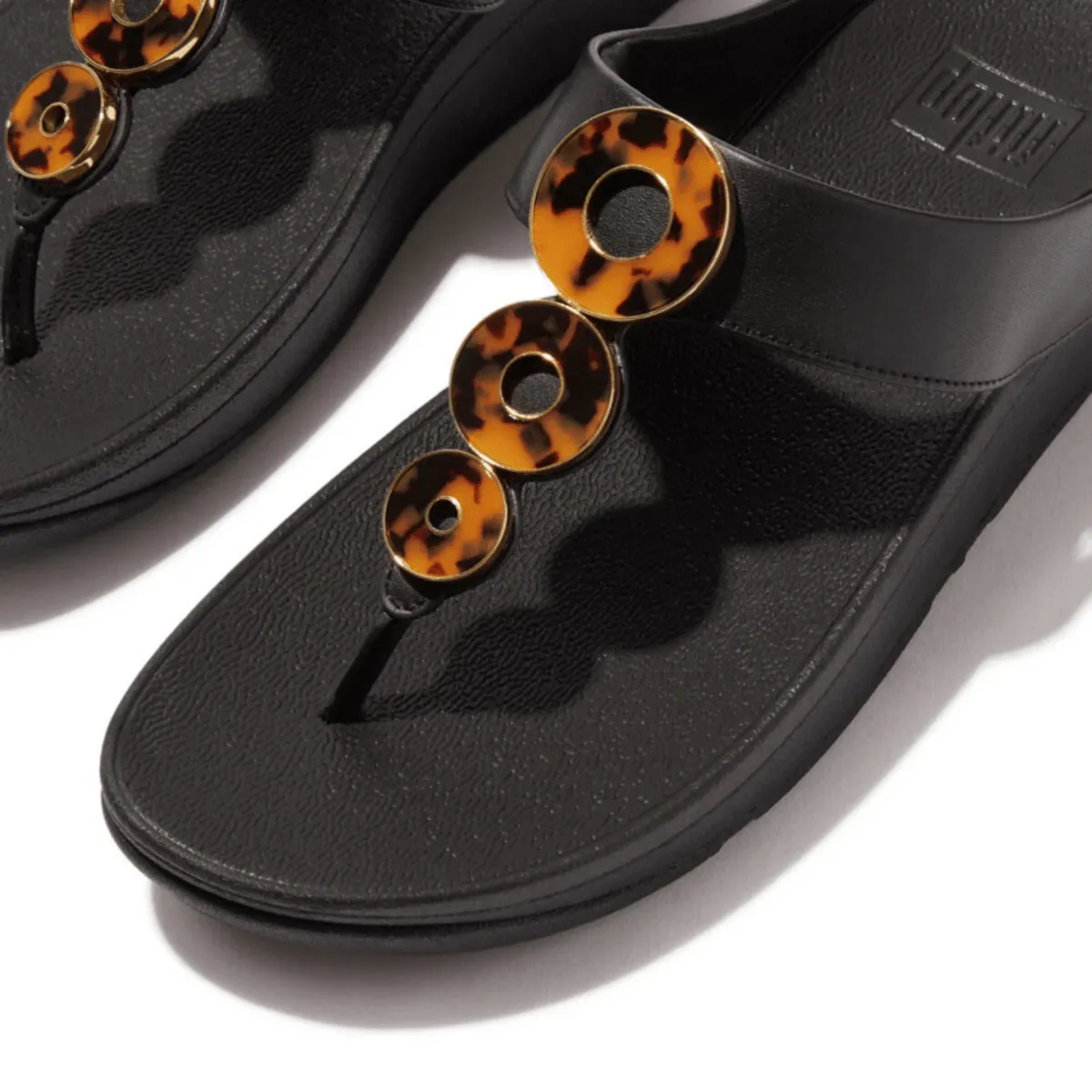 FitFlop Women's Fino Resin Metallic Tortoise/Black