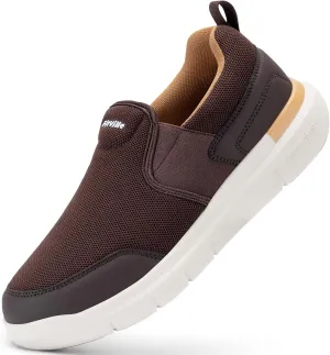FitVille Men's Extra Wide Slip on Walking Shoes, Lightweight Non-Slip Breathable Casual Loafers for Standing All Day