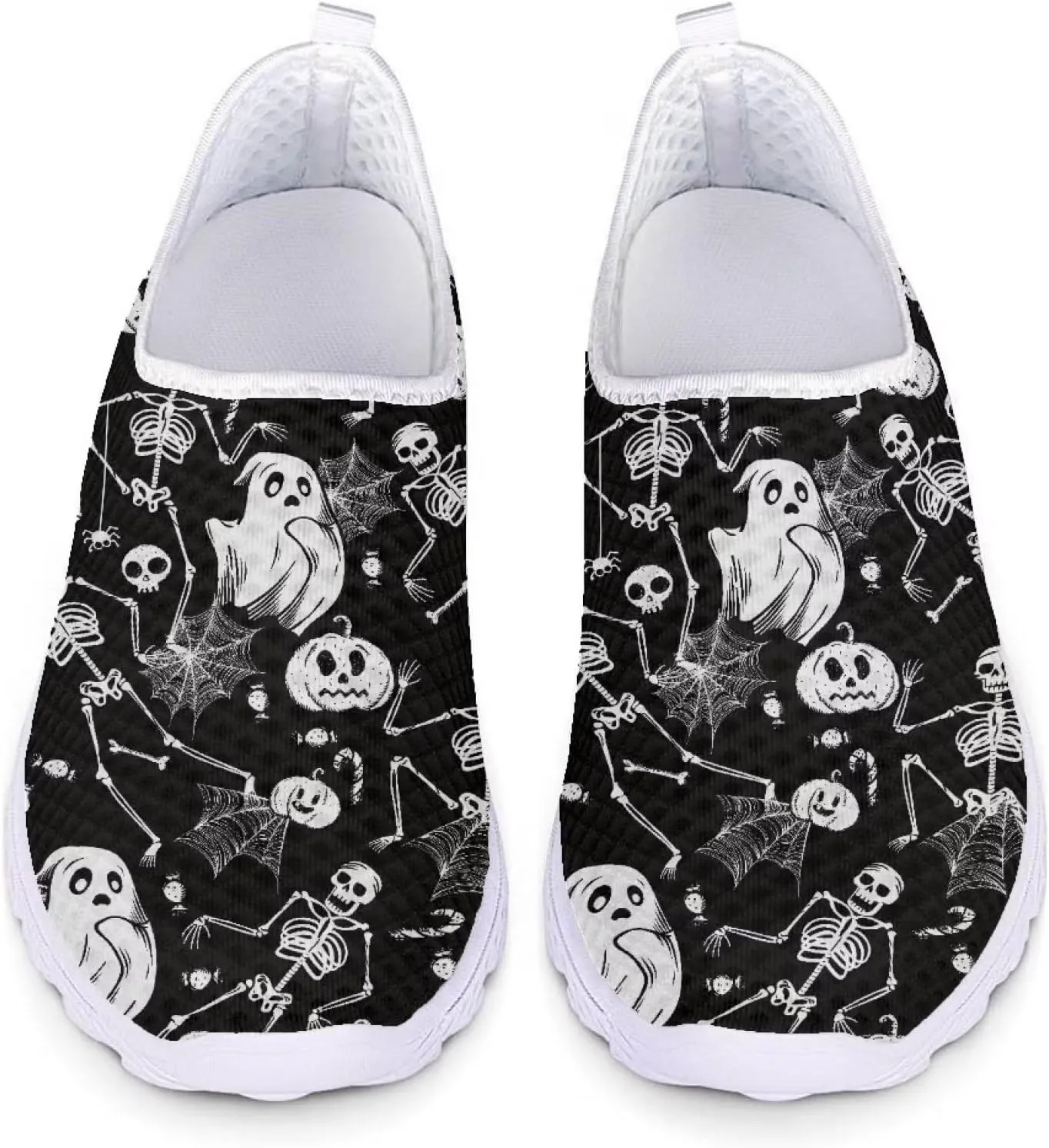 FKELYI Women's Slip On Halloween Walking Shoes Athletic Tennis Sneakers Breathable Mesh Running Shoes