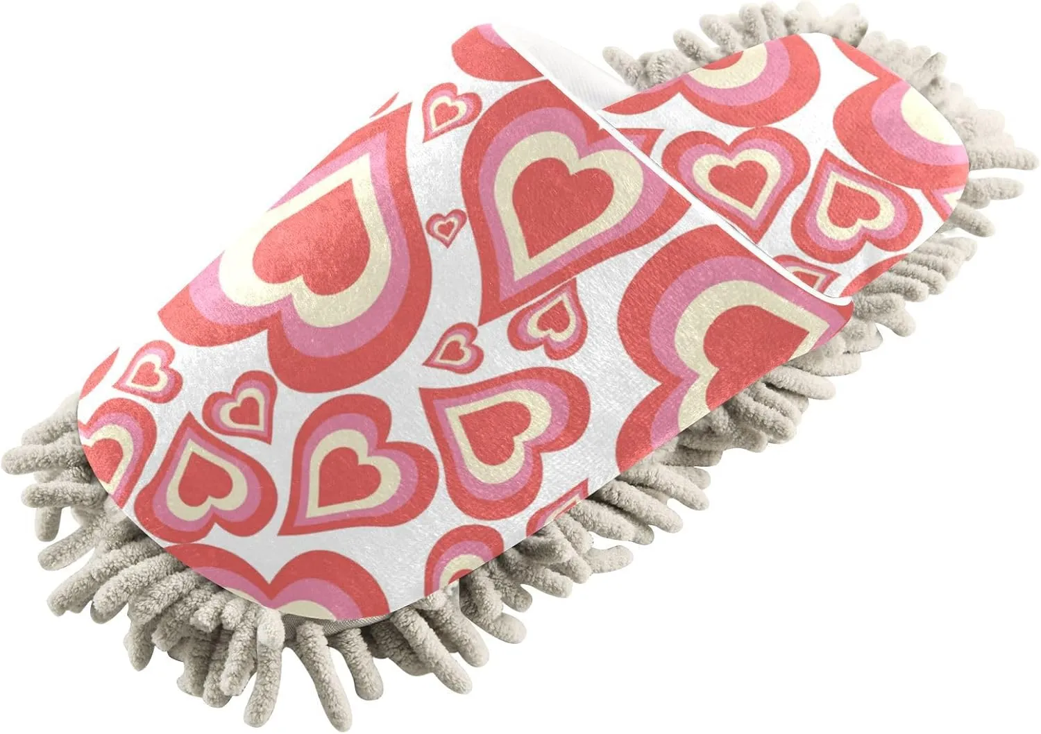 Flame Hearts Mop Slippers for Floor Cleaning Dust Duster House Kitchen Mop Shoes for Women Men-M