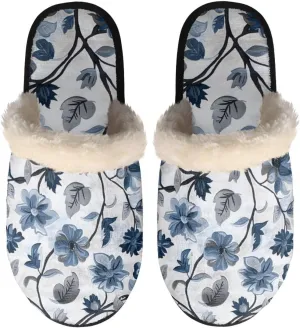 Flashideas Slippers for Women Retro Soft Fuzzy Slippers Couple Casual Fluffy Slippers for Indoor and Outdoor