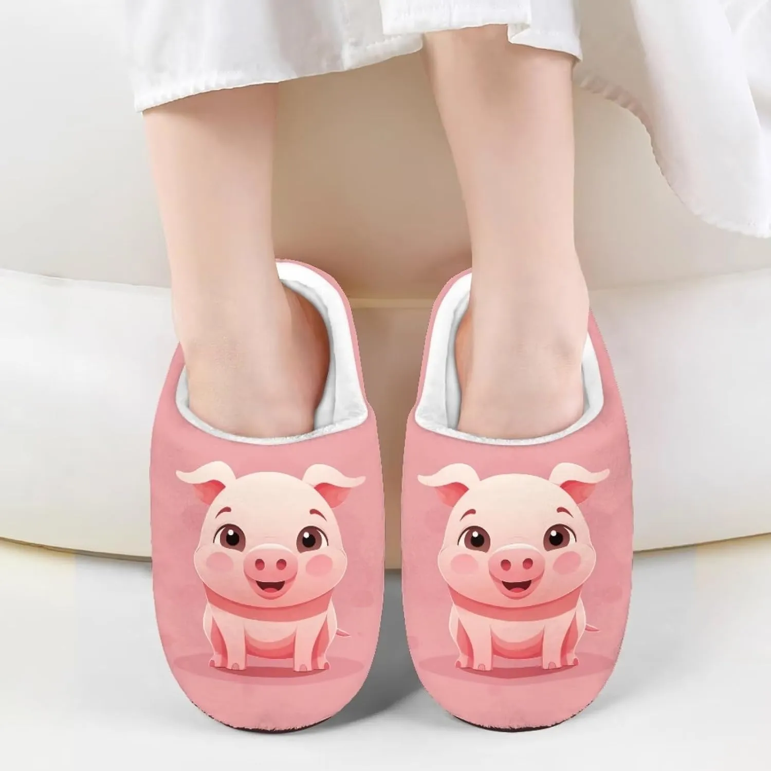 Flashideas Toddler Slippers Kids Fur Lined Warm Slip On Home Slippers Soft Plush Slippers