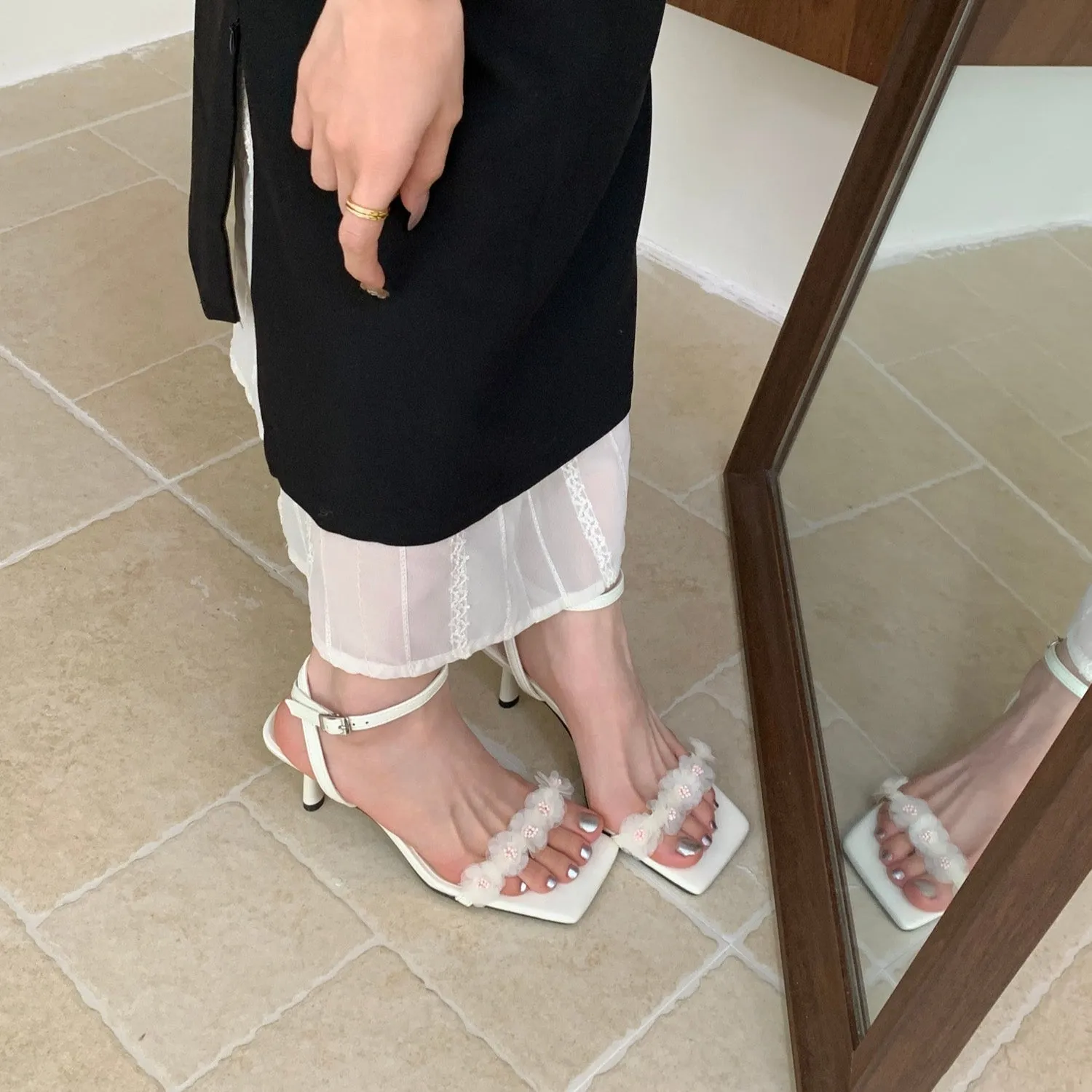Floral Strap Heels