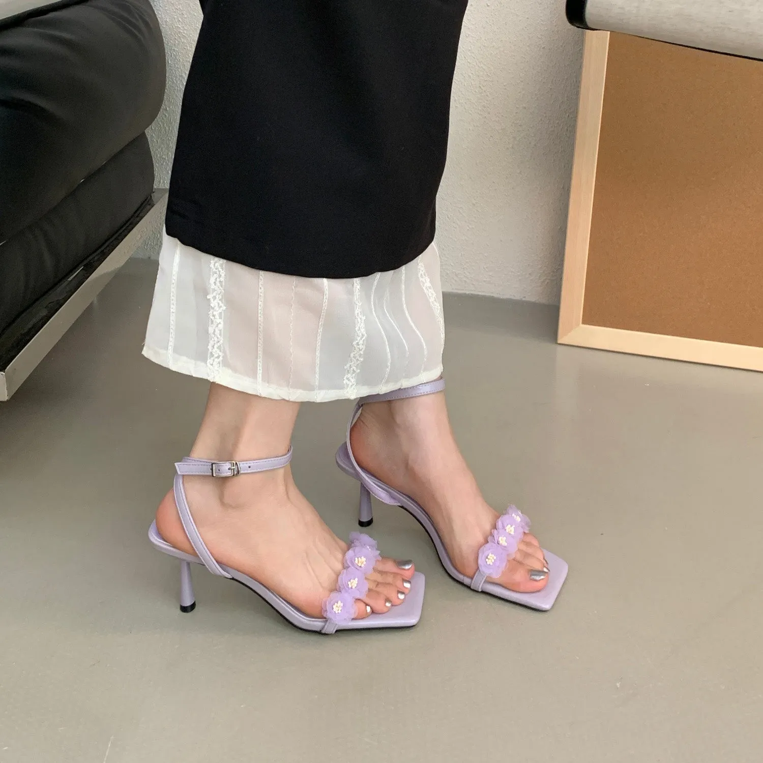 Floral Strap Heels