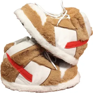 Fluffy Slippers Sneaker Slippers for Women Men Comfy Kicks Winter Warm One Size Suppleness Home Shoes with Anti-skid Rubber Sole