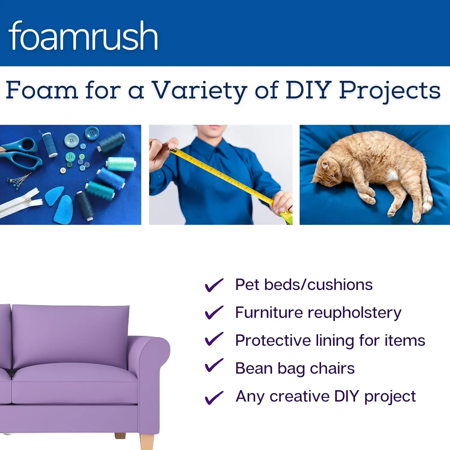 FoamRush 2 x 24" x 27" Gel Only Upholstery Firm Foam Soft Support (Chair Cushion Square Foam for Dinning Chairs, Wheelchair Seat Cushion Replacement)