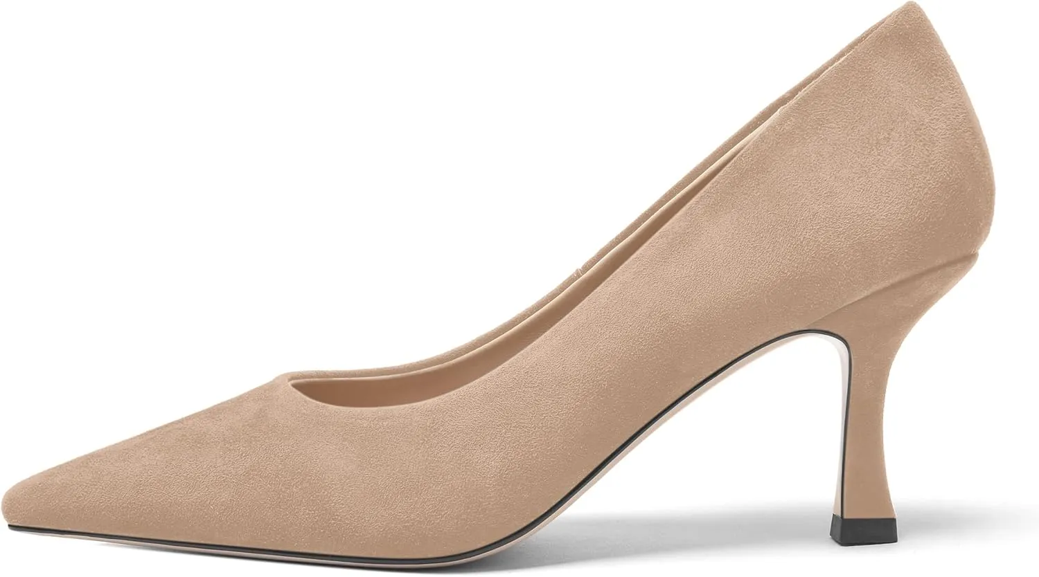 FOGEENA Womens Suede Pointed Toe Dress Slip On Wedding Stiletto High Heel Pumps Shoes 2.5 Inch