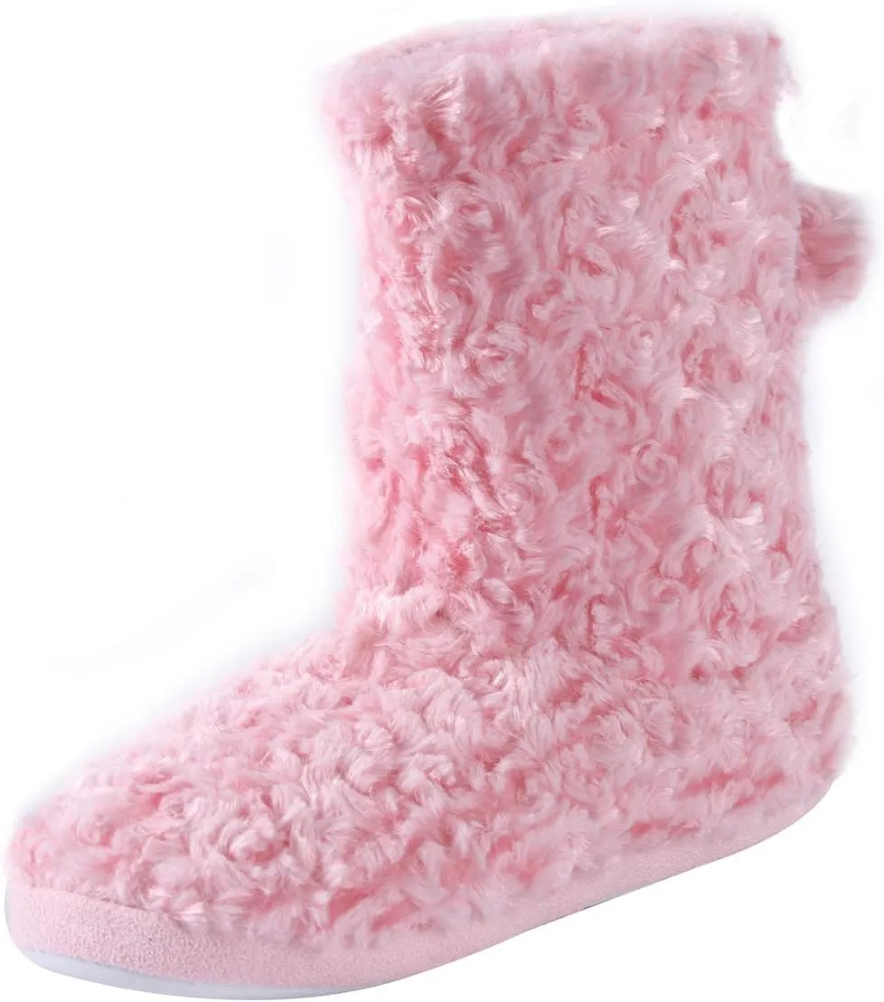 Forfoot Slipper Boots for Women, Cozy Fleece Non Slip Indoor House Shoes