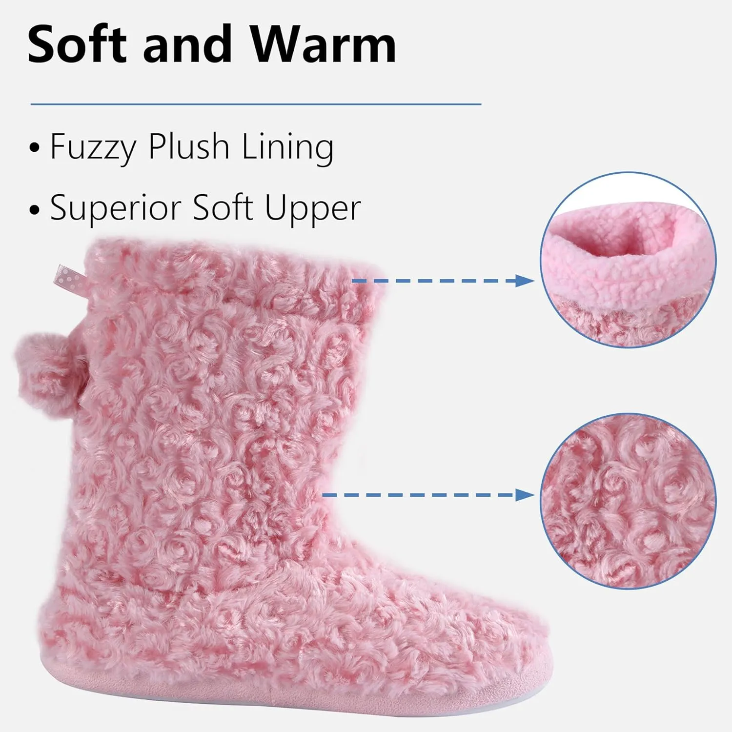 Forfoot Slipper Boots for Women, Cozy Fleece Non Slip Indoor House Shoes