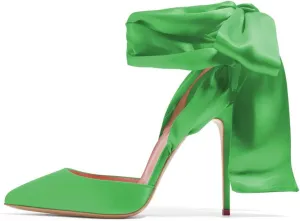 FSJ Women Strappy Ankle Wrap Sandal Ribbon Lace-up Stiletto High Heels Pointed Toe D'Orsay Slingback Pump Shoe Size 4-15 US