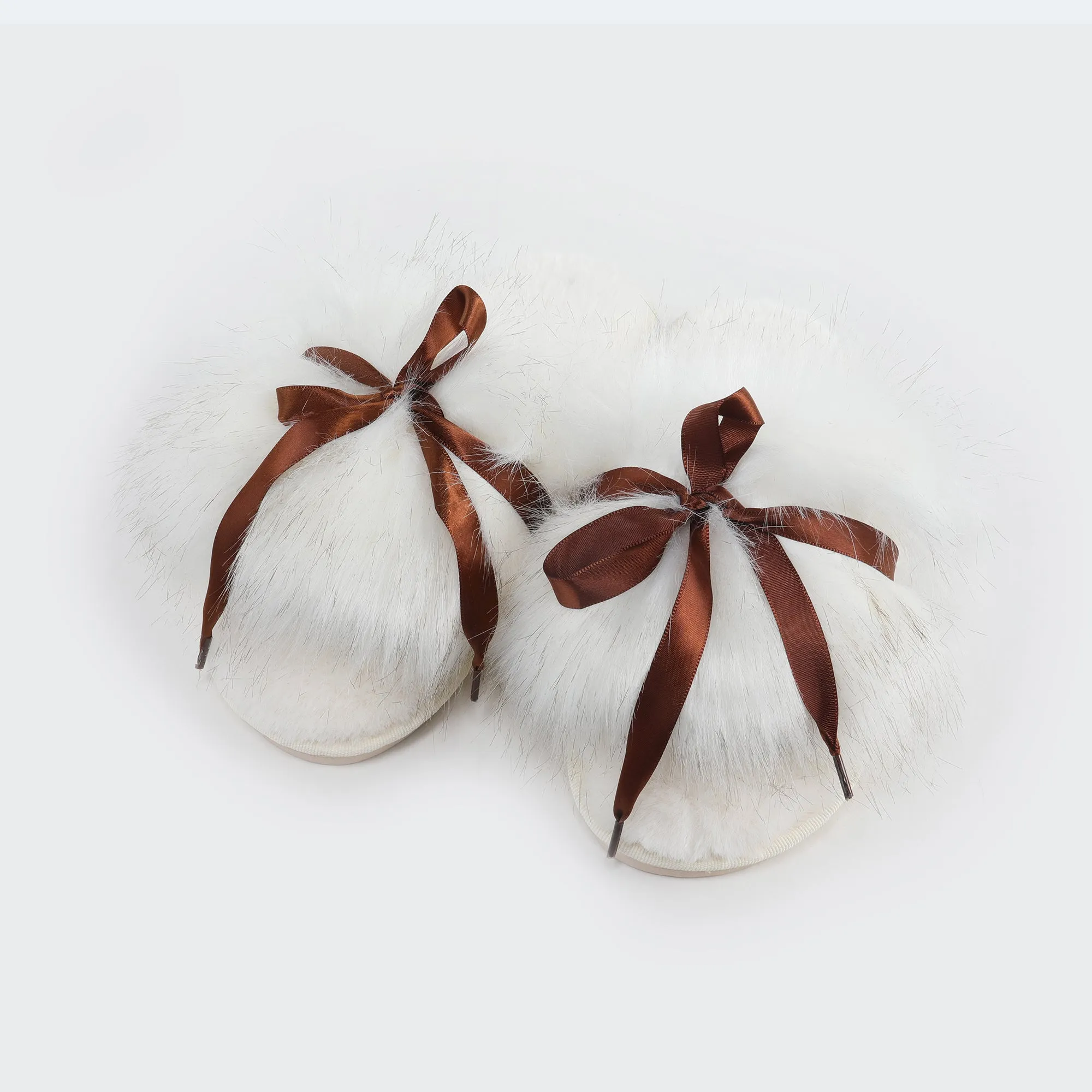 Fur Story FS20S09 Women's Faux Fur Slippers Memory Foam Cozy House Slipper Shoes Soft Flat Slide Sandals Indoor Outdoor
