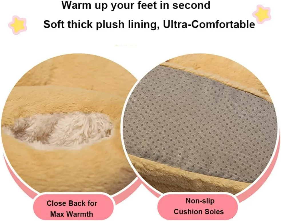 Fuzzy Cozy Pig Animal Cartoon Slippers for Women - Indoor Warm Winter Home Furry Slippers