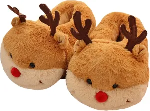 Fuzzy Cozy Pig Animal Cartoon Slippers for Women - Indoor Warm Winter Home Furry Slippers
