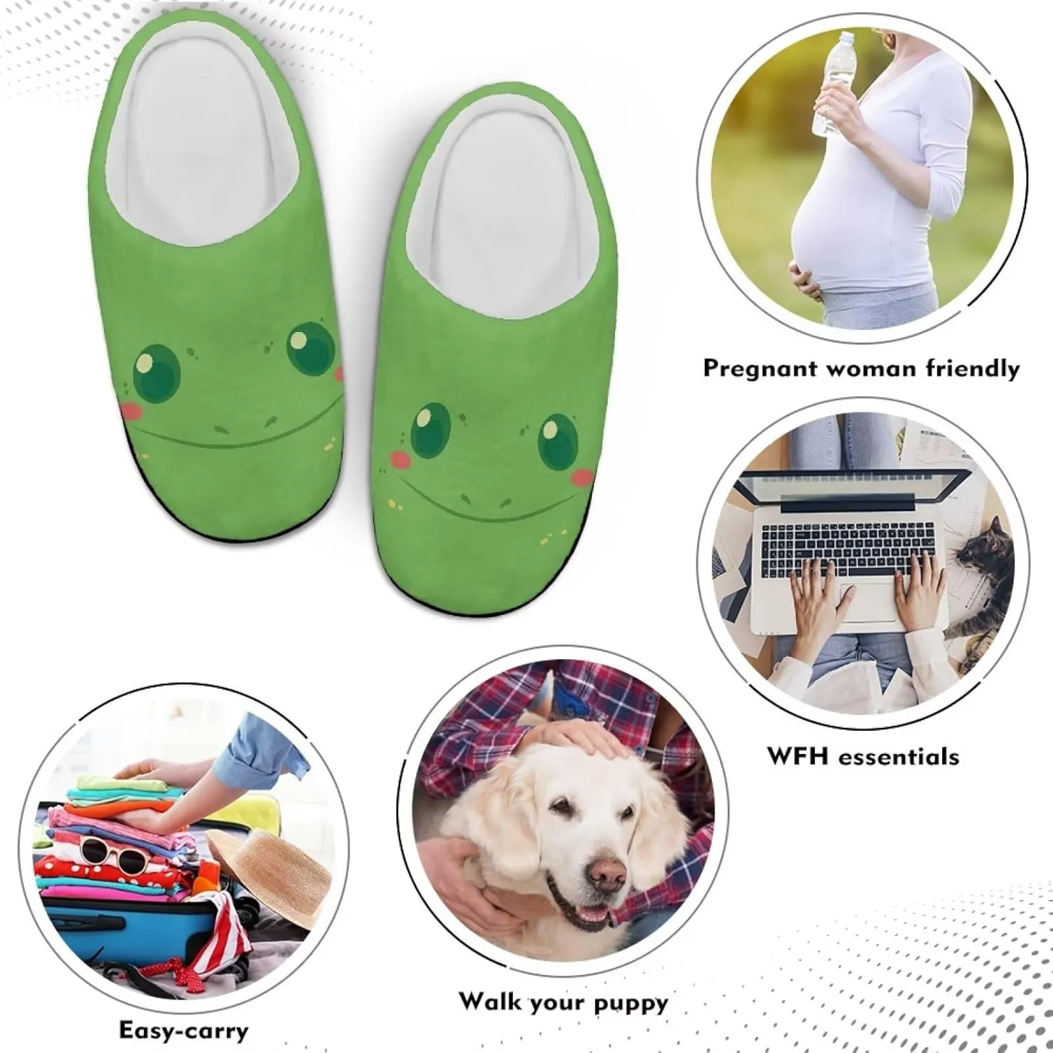 Fuzzy Memory Foam Cozy Slippers for Womem Indoor Home Womens Slip On House Shoes with Rubber Soles Size 4-12