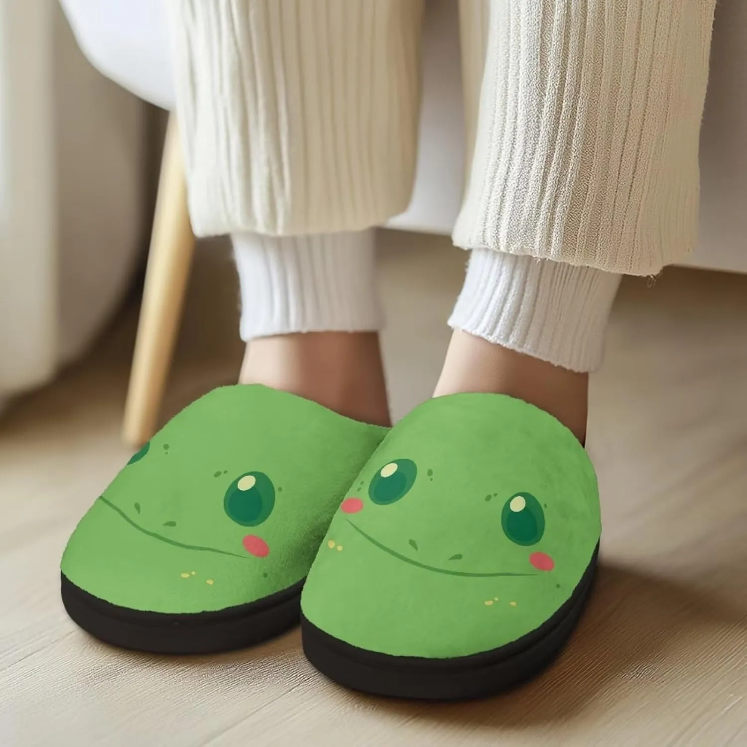 Fuzzy Memory Foam Cozy Slippers for Womem Indoor Home Womens Slip On House Shoes with Rubber Soles Size 4-12