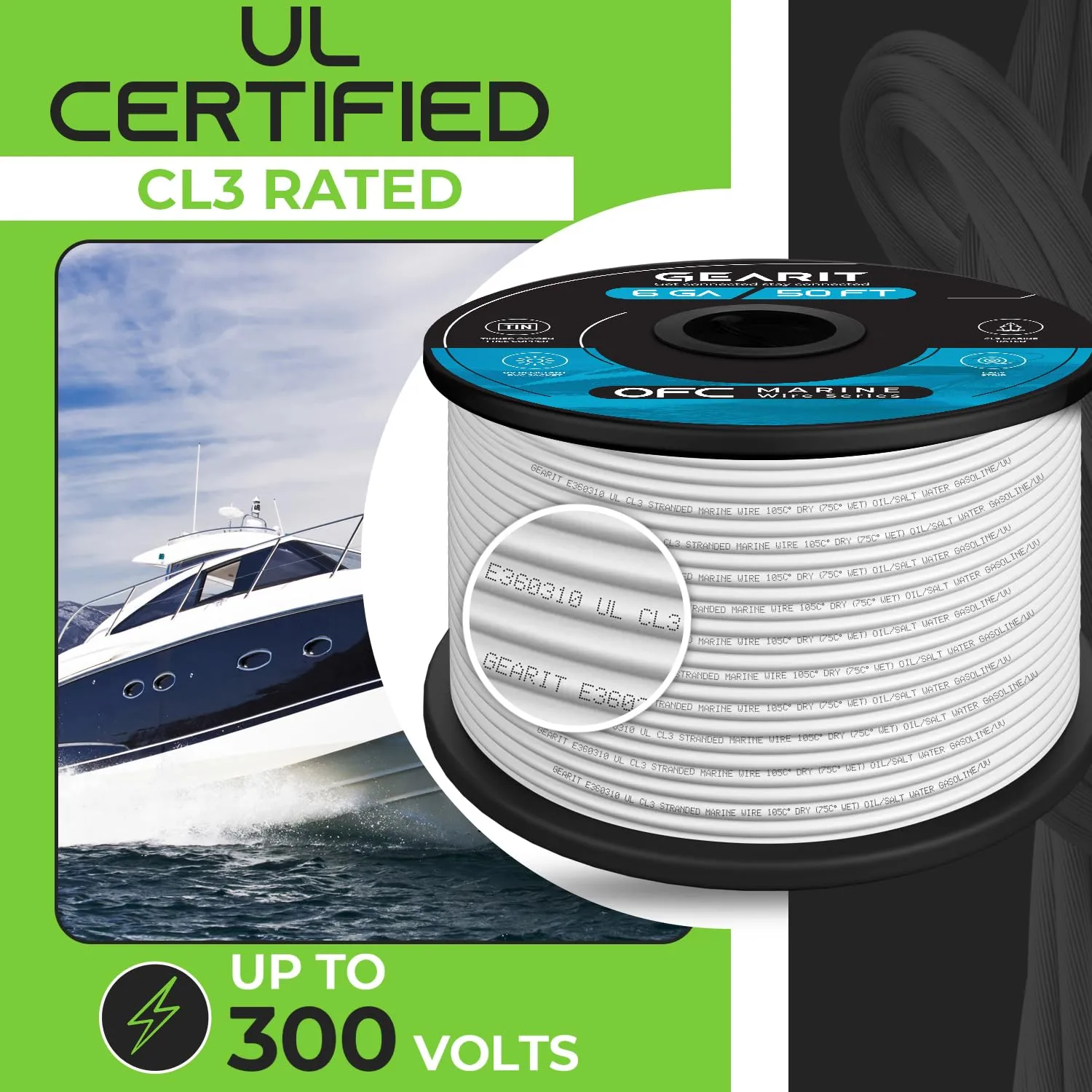 GEARit 8 Gauge Marine Electrical Primary Wire, 8 AWG (200ft) Marine Grade Tinned Copper Oxygen Free for Boat, Automotive, RV, Camper, Trailer
