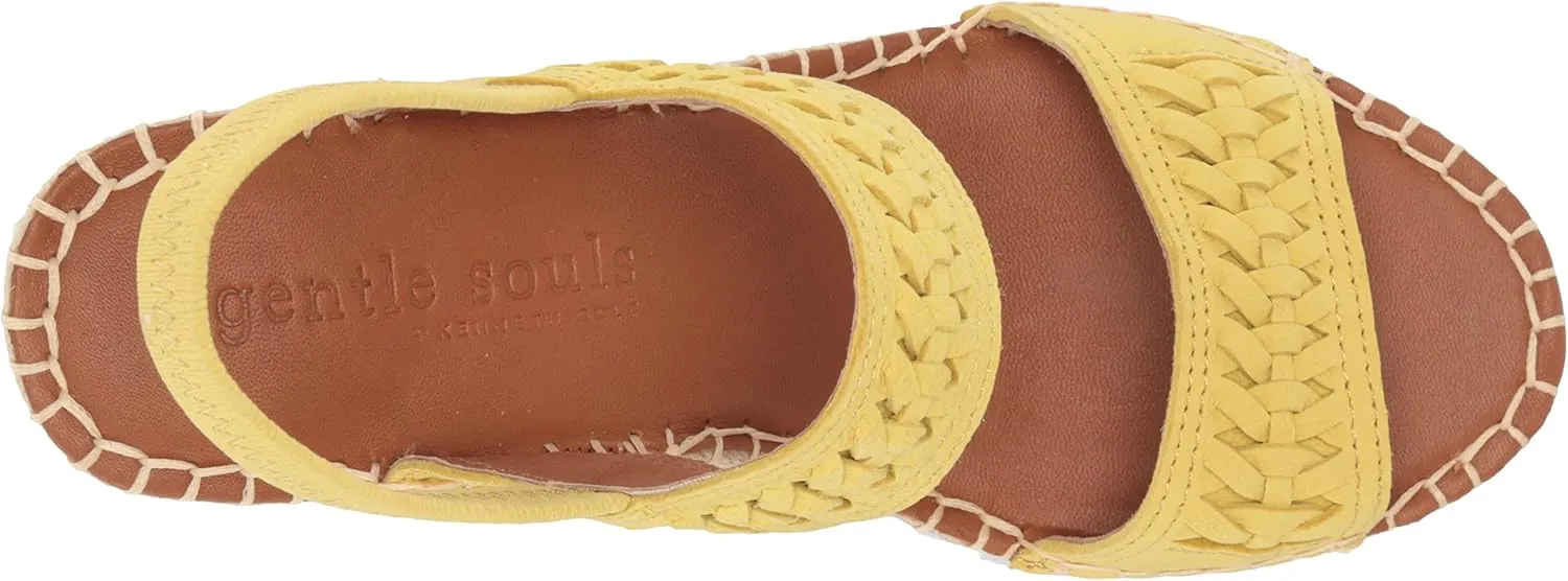 Gentle Souls by Kenneth Cole Women's Elyssa Two-Band Braid Wedge Sandal