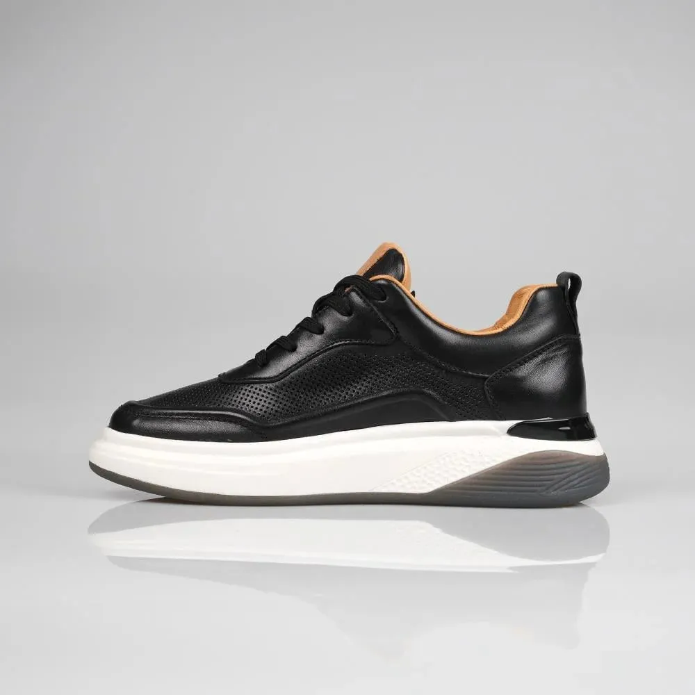 Genuine Leather Black Sneaker TG-400 SCB-946
