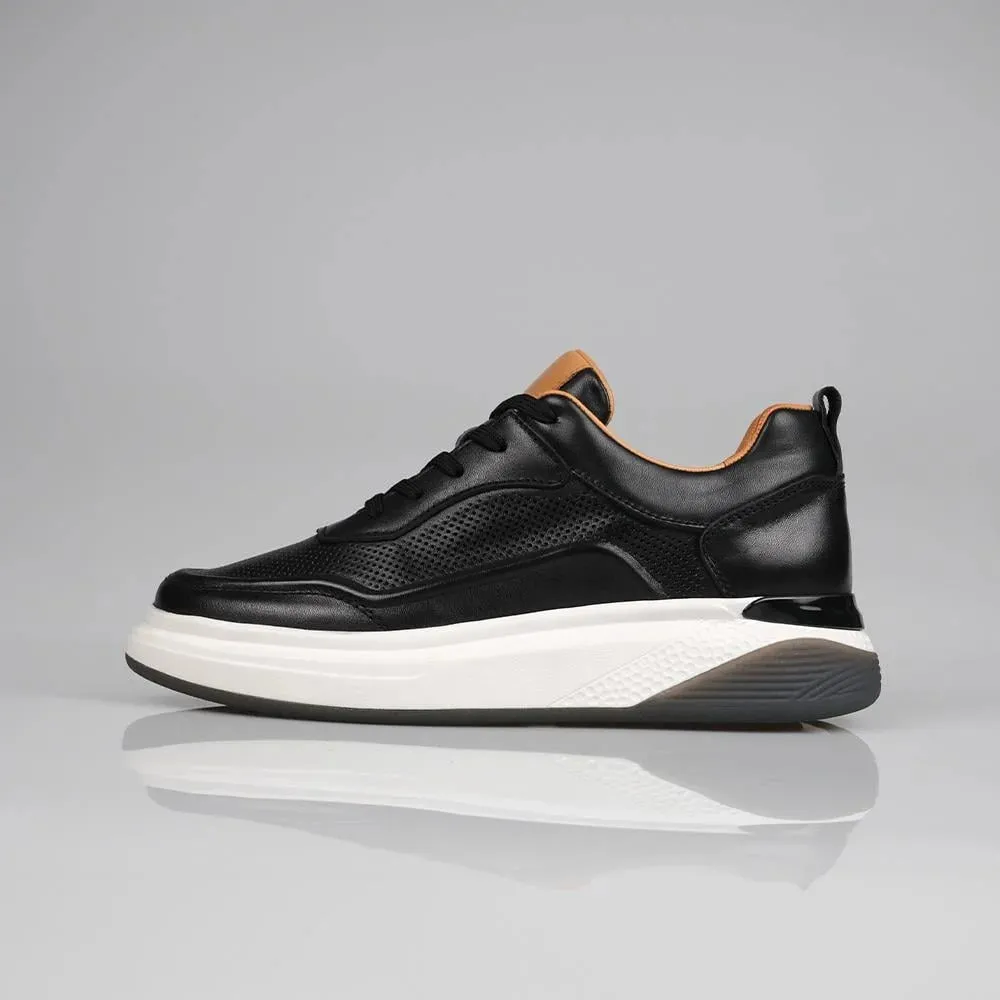 Genuine Leather Black Sneaker TG-400 SCB-946