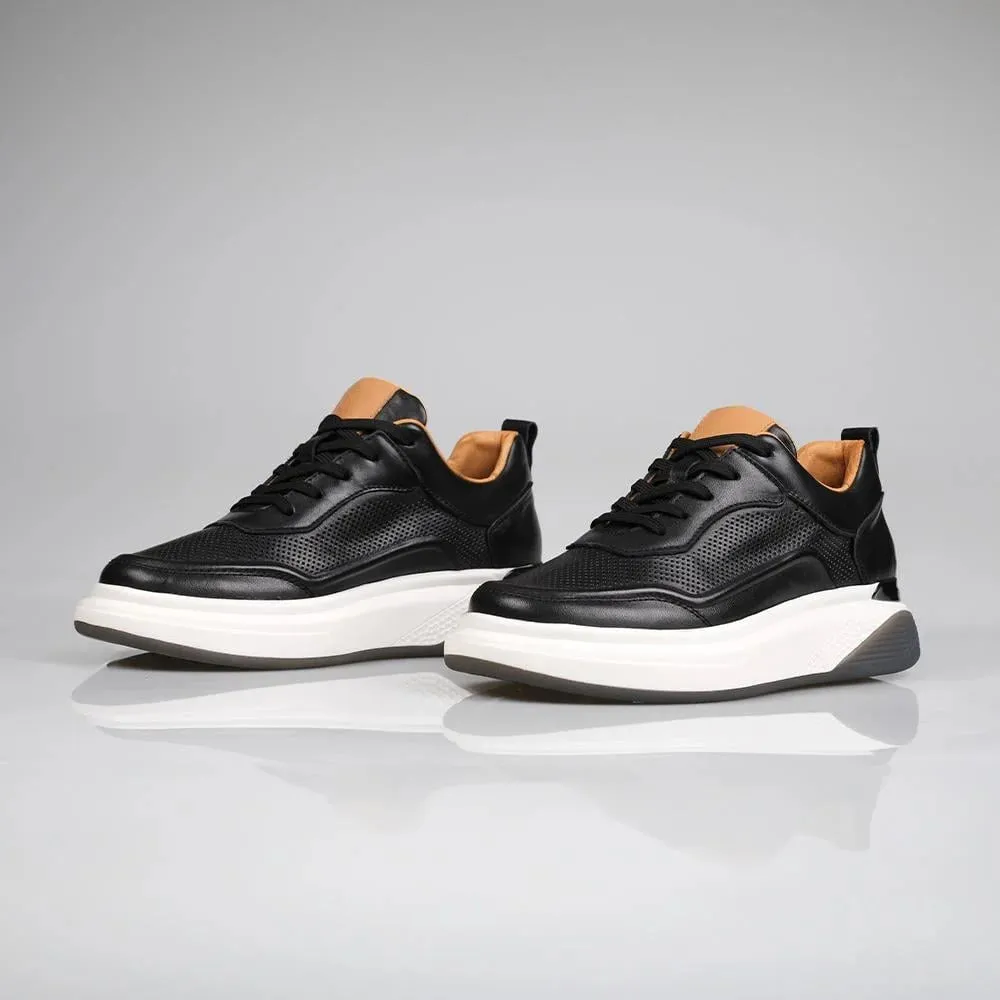 Genuine Leather Black Sneaker TG-400 SCB-946