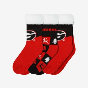 Georgia Bulldogs Womens Fan Footy 3 Pack Slipper Socks