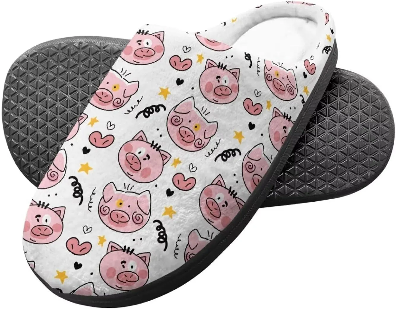 Girl's Cozy Plush House Slippers Soft Fluffy Home Shoes Comfortable Warm Slippers Cute Animals Print Slippers Non Slip Bedroom Slides for Indoor Outdoor US 9-15