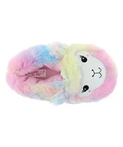 Girls Faux Fur Rainbow Llama Slipper