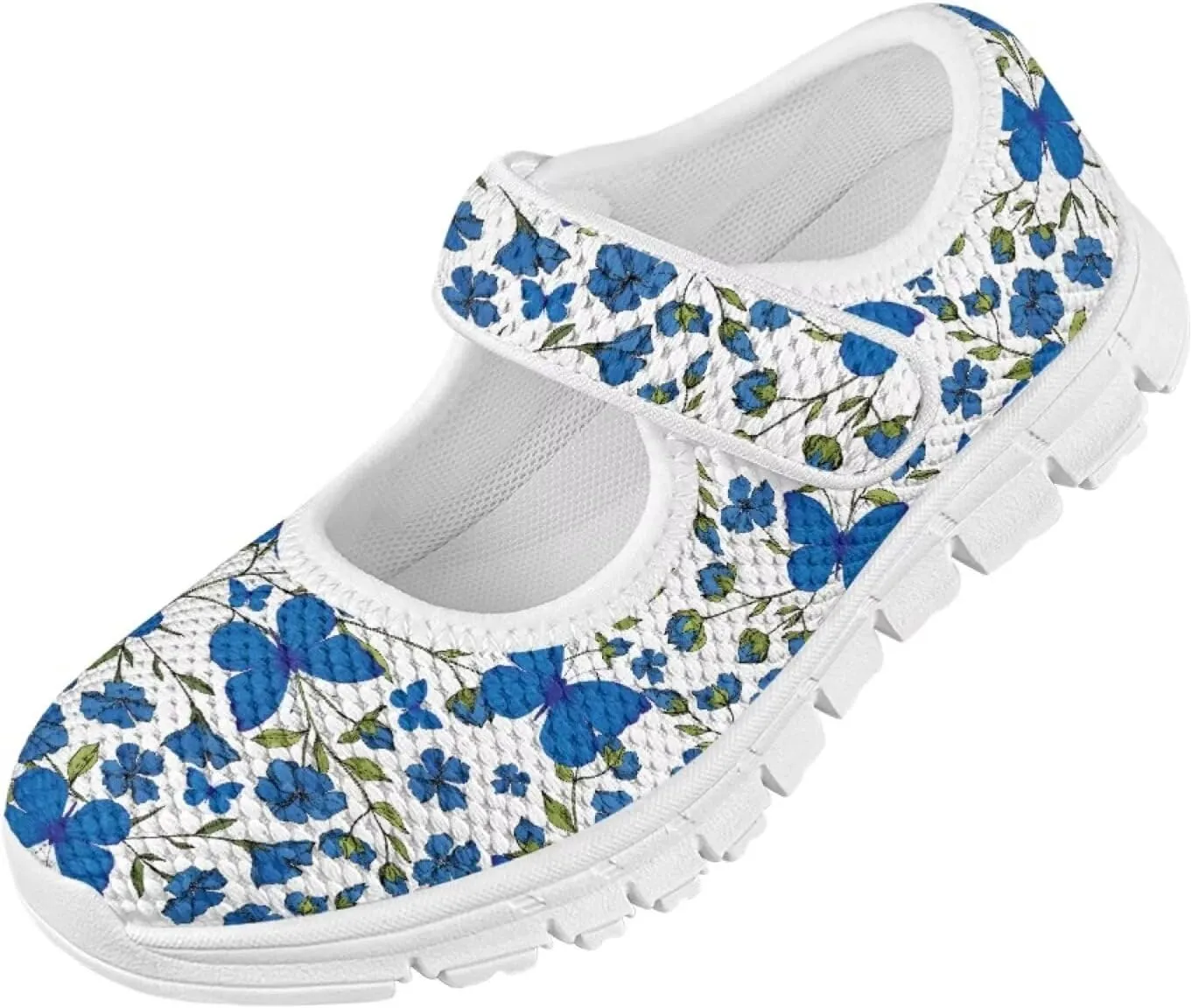 Girls Mary Jane Shoes School Uniform Shoes Round Toe Ballet Flats Breathable Mesh Slip-on Walking Sneakers