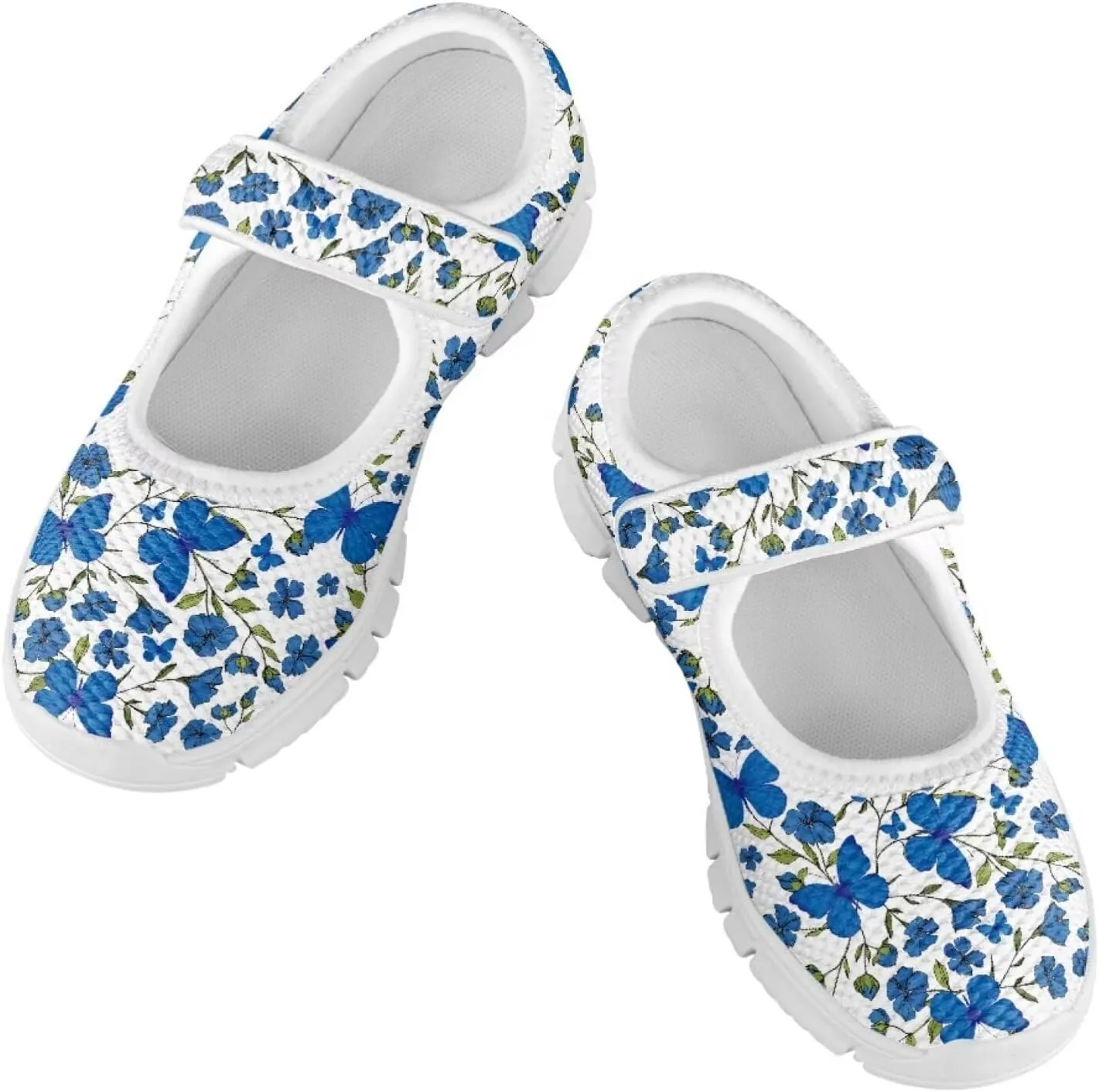 Girls Mary Jane Shoes School Uniform Shoes Round Toe Ballet Flats Breathable Mesh Slip-on Walking Sneakers