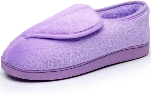 Git-up Women Memory Foam Diabetic Slippers Arthritis Edema Adjustable Closed Toe Swollen Feet Slippers Comfortable House Indoor Outdoor Shoes with Rubber Sole