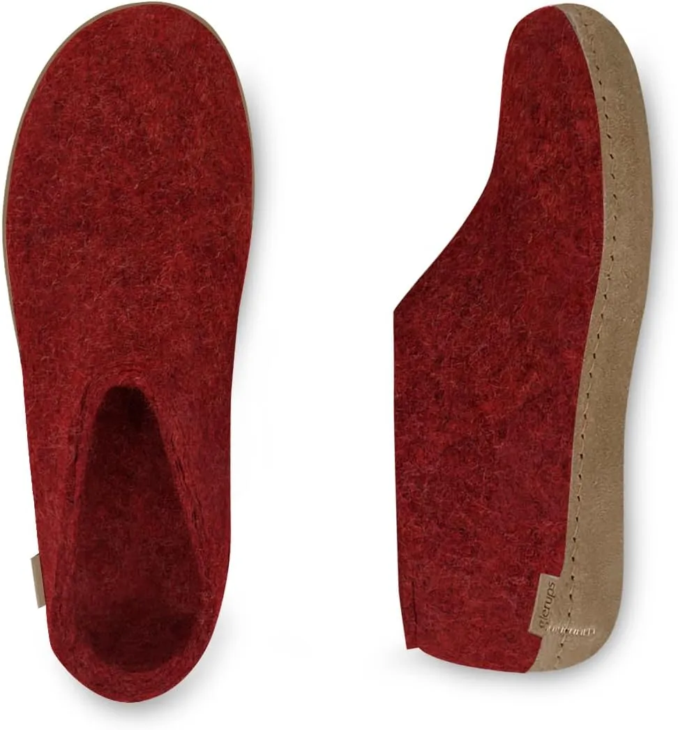 Glerups 100% Gotland Sheep Wool Boot Slipper with leather sole - Unisex