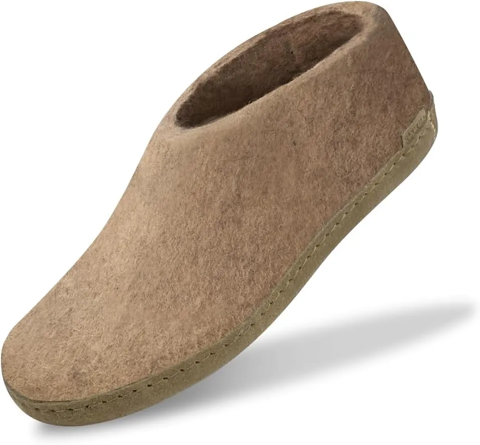 Glerups 100% Gotland Sheep Wool Boot Slipper with leather sole - Unisex