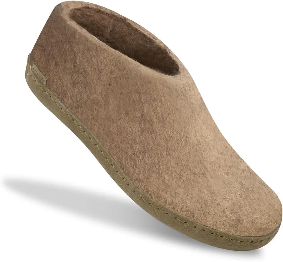 Glerups 100% Gotland Sheep Wool Boot Slipper with leather sole - Unisex