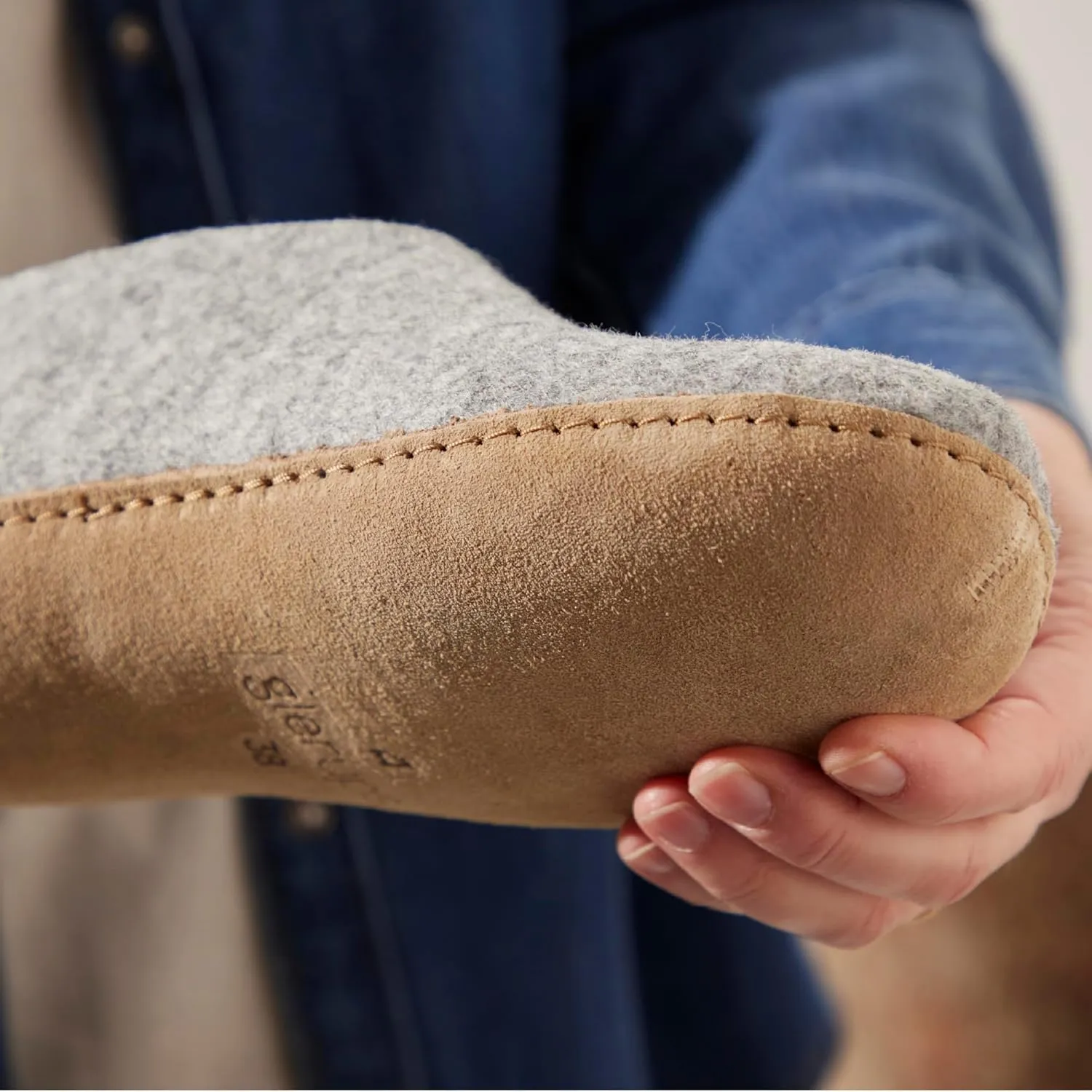 Glerups 100% Gotland Sheep Wool Boot Slipper with leather sole - Unisex