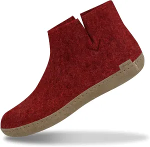 Glerups 100% Gotland Sheep Wool Boot Slipper with leather sole - Unisex