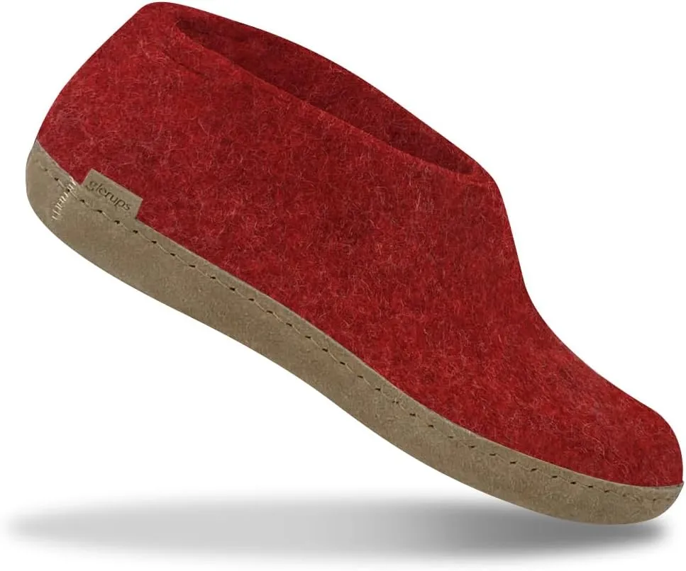 Glerups 100% Gotland Sheep Wool Boot Slipper with leather sole - Unisex