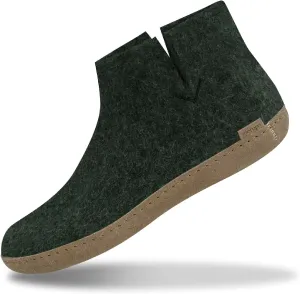Glerups 100% Gotland Sheep Wool Boot Slipper with leather sole - Unisex