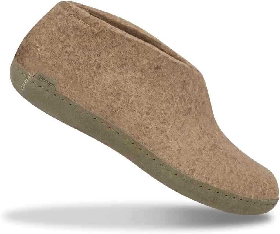 Glerups 100% Gotland Sheep Wool Boot Slipper with leather sole - Unisex
