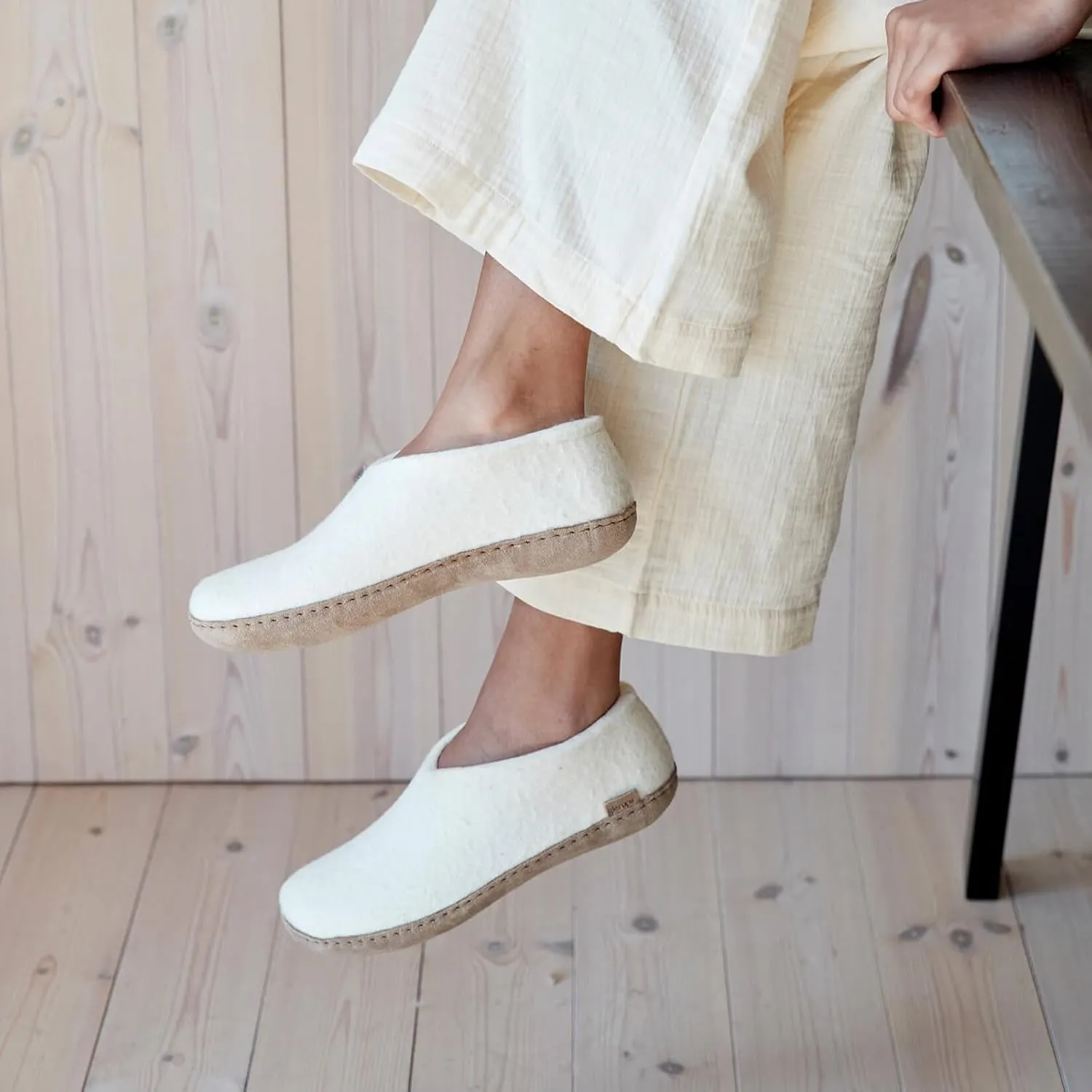 Glerups 100% Gotland Sheep Wool Boot Slipper with leather sole - Unisex