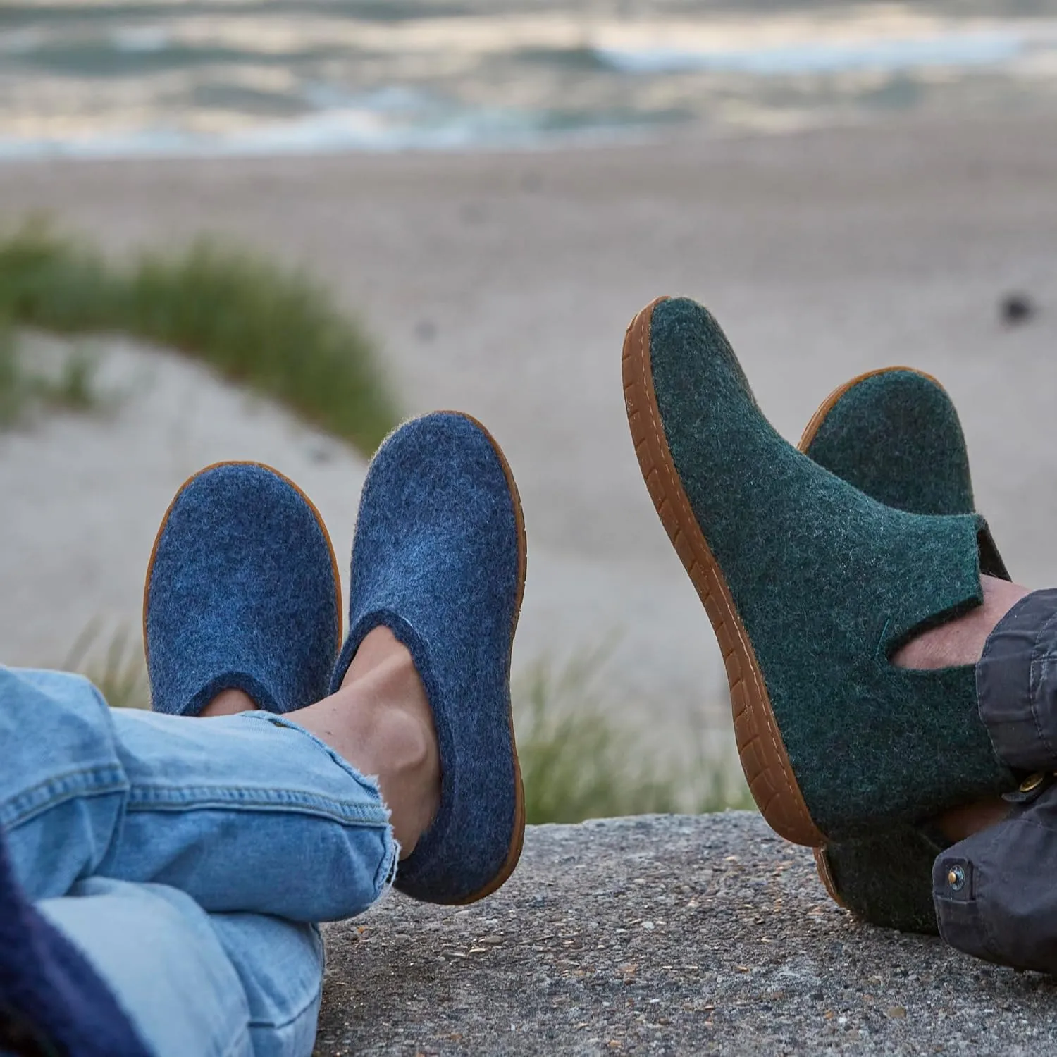 Glerups 100% Gotland Sheep Wool Shoe Slipper with rubber sole - Unisex