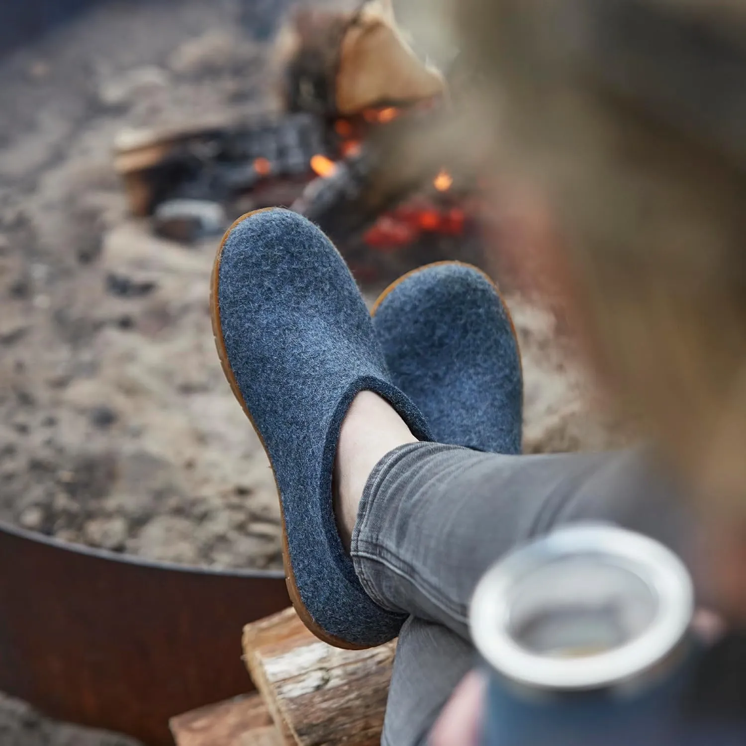 Glerups 100% Gotland Sheep Wool Shoe Slipper with rubber sole - Unisex